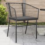 vidaXL 2 db fekete polyrattan kerti szék párnával (369100)