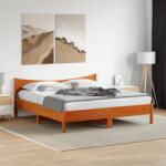 vidaXL viaszbarna tömör fenyőfa ágy matrac nélkül 200 x 200 cm (3216359)