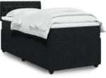 vidaXL fekete bársony rugós ágy matraccal 100 x 200 cm (3287670)