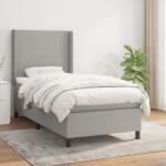 vidaXL világosszürke szövet rugós ágy matraccal 100 x 200 cm (3131249)