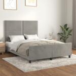 vidaXL világosszürke bársony ágykeret matrac nélkül 140 x 190 cm (3125690)