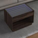 vidaXL barna tölgy végtelen hatású LED-es dohányzóasztal 70x50x50 cm (847664)