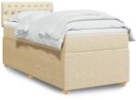 vidaXL krémszínű szövet rugós ágy matraccal 90 x 200 cm (3289651)