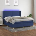 vidaXL kék szövet rugós és LED-es ágy matraccal 180 x 200 cm (3138979)