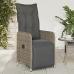 vidaXL 2 db szürke polyrattan dönthető kerti szék párnákkal (365702)