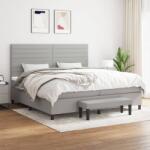 vidaXL világosszürke szövet rugós ágy matraccal 200 x 200 cm (3136701)
