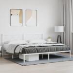 vidaXL fehér fém ágykeret fejtámlával 200 x 200 cm (376282)