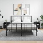 vidaXL 2 db fekete szerelt fa és vas éjjeliszekrény 40 x 35 x 47, 5 cm (827487)