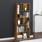 vidaXL füstös tölgy színű szerelt fa könyvszekrény 67 x 24 x 161 cm (815501) - vidaxl