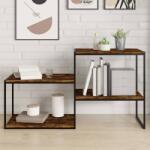 vidaXL 4 db füstös tölgy színű szerelt fa fali polc 60 x 40 x 1, 5 cm (838243)