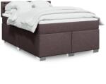 vidaXL sötétbarna szövet rugós ágy matraccal 160 x 200 cm (3288256)