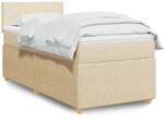 vidaXL krémszínű szövet rugós ágy matraccal 100 x 200 cm (3289665)