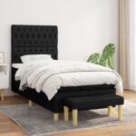 vidaXL fekete szövet rugós ágy matraccal 90x190 cm (3137359)