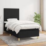 vidaXL fekete szövet rugós ágy matraccal 100 x 200 cm (3142155)