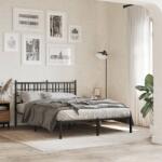 vidaXL fekete fém ágykeret fejtámlával 135 x 190 cm (376323)