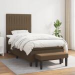 vidaXL sötétbarna szövet rugós ágy matraccal 90 x 190 cm (3136720)