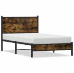 vidaXL füstös tölgy színű fém ágykeret matrac nélkül 100 x 190 cm (4007808)