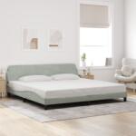 vidaXL világosszürke bársony ágykeret matrac nélkül 200 x 200 cm (373252)
