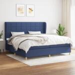 vidaXL kék szövet rugós ágy matraccal 200 x 200 cm (3128555)