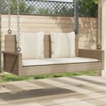 vidaXL bézs polyrattan hintapad párnával 119 x 56 x 48 cm (365632) - vidaxl