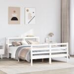 vidaXL fehér tömör fenyőfa ágy matrac nélkül 150 x 200 cm (3305829)
