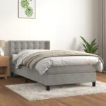 vidaXL világosszürke bársony rugós ágy matraccal 100 x 200 cm (3131183)