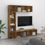 vidaXL 3 részes tölgyszínű szerelt fa könyv/TV-szekrény 180x30x180 cm (3152713)