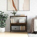 vidaXL füstös tölgy szerelt fa és vas könyvespolc 80 x 30 x 78, 5 cm (832795) - vidaxl