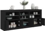 vidaXL fekete tálalószekrény LED-világítással 181, 5x37x67 cm (3209038)