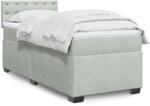 vidaXL világosszürke bársony rugós ágy matraccal 100 x 200 cm (3286246)
