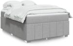 vidaXL világosszürke szövet rugós ágy matraccal 140 x 190 cm (3285470)