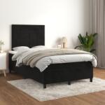 vidaXL fekete bársony rugós ágy matraccal 120 x 200 cm (3143015)