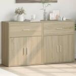 vidaXL 2 db sonoma tölgy színű szerelt fa tálalószekrény 60x31x70 cm (3276548)