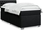 vidaXL fekete szövet rugós ágy matraccal 100 x 200 cm (3288108)