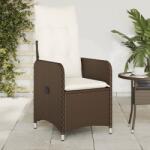 vidaXL 2 db barna polyrattan dönthető kerti szék párnákkal (365686)