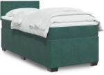 vidaXL sötétzöld bársony rugós ágy matraccal 90x190 cm (3288483)