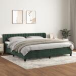 vidaXL sötétzöld bársony rugós ágy matraccal 200x200 cm (3127694)