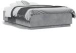 vidaXL betonszürke szerelt fa ágykeret LED-del 120 x 190 cm (3209656)
