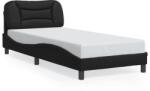 vidaXL fekete műbőr ágykeret fejtámlával 80 x 200 cm (3207960)