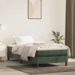 vidaXL sötétzöld bársony ágykeret matrac nélkül 90x190 cm (3120745)