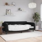 vidaXL fekete bársony kanapéágy 90 x 200 cm (354090)
