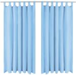 vidaXL 2 db türkizkék mikroszatén függöny karikákkal 140 x 175 cm (132219)