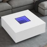 vidaXL fehér végtelen hatású LED-es dohányzóasztal 100 x 100 x 40 cm (3284042)