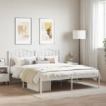 vidaXL fehér fém ágykeret fejtámlával 183 x 213 cm (373843)