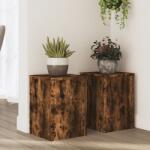 vidaXL 2 db füstös tölgy szerelt fa növénytartó állvány 25 x 25 x 35cm (852910)