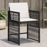 vidaXL 4 db fekete polyrattan kerti szék párnával (365034)