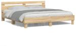 vidaXL sonoma tölgy színű ágykeret fejtámlával és LED-del 160 x 200 cm (3207534)
