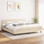 vidaXL krémszínű szövet rugós ágy matraccal 200 x 200 cm (3140166)