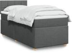 vidaXL sötétszürke szövet rugós ágy matraccal 90x190 cm (3288836)