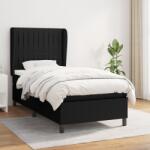 vidaXL fekete szövet rugós ágy matraccal 100 x 200 cm (3128103)